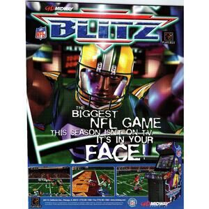 NFL Blitz 1997 Midway Arcade Game Flyer Vintage Football Ephemera